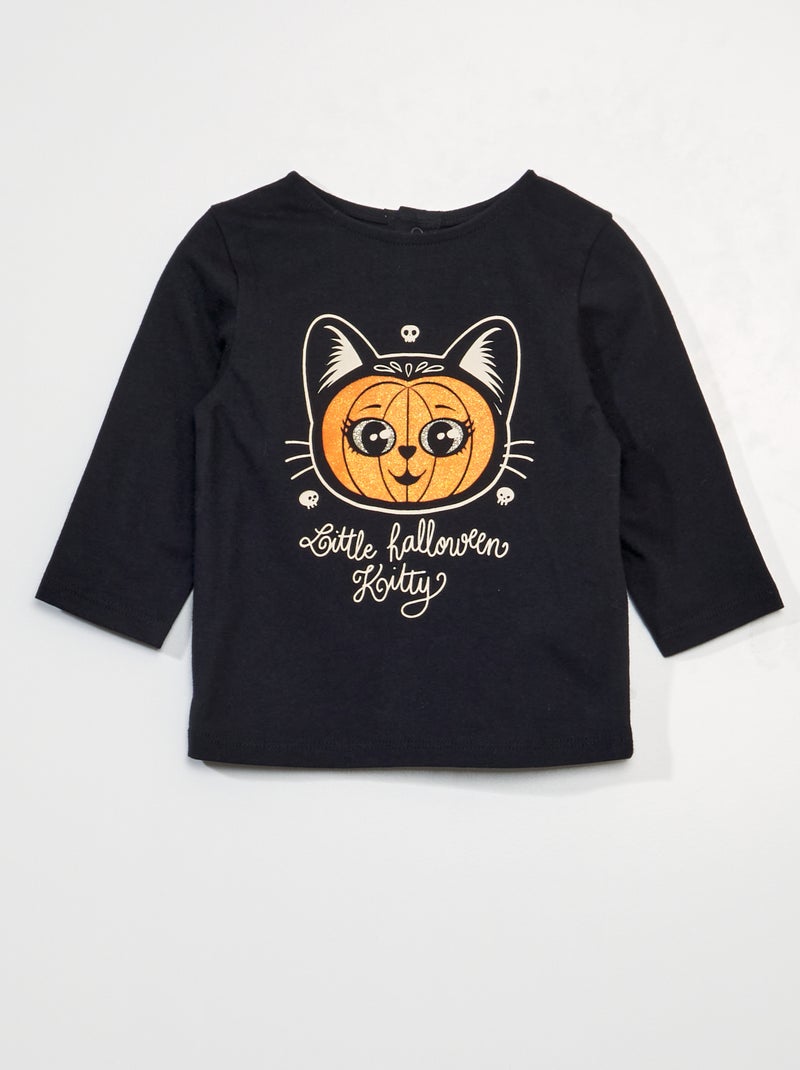 Camiseta de manga larga NEGRO - Kiabi