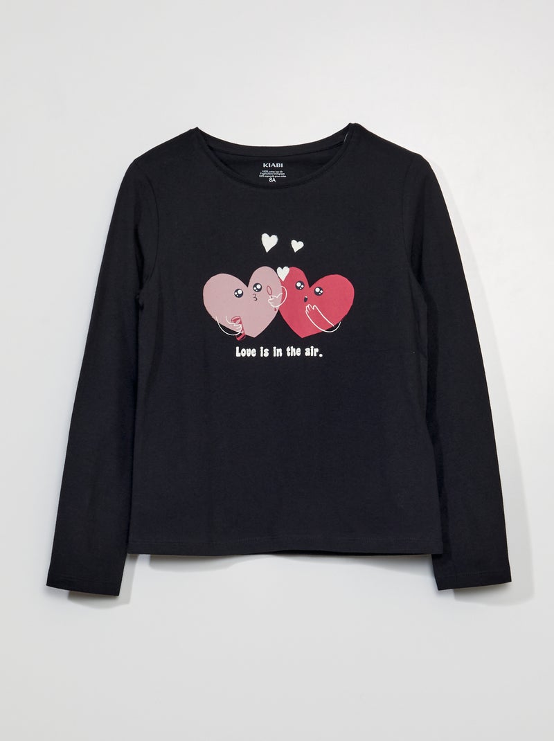 Camiseta de manga larga NEGRO - Kiabi