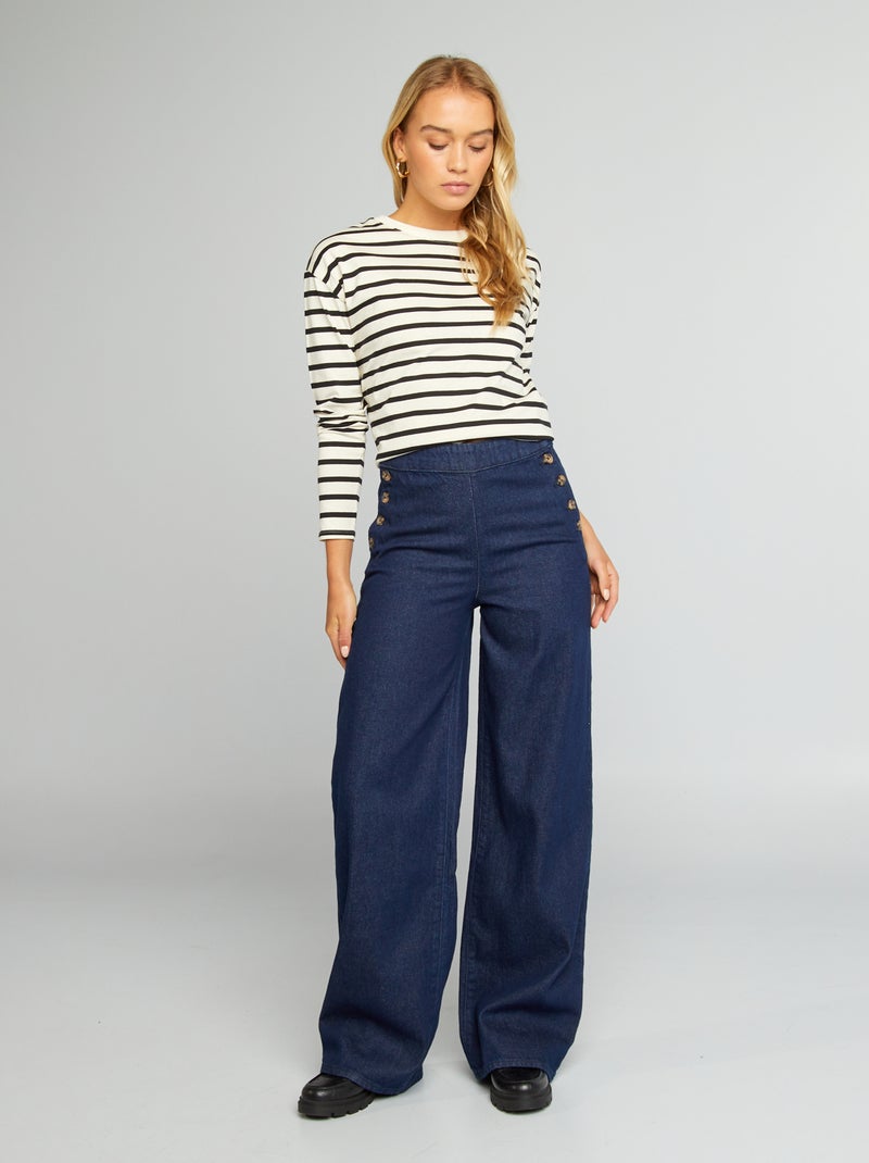 Camiseta de manga larga oversize BLANCO - Kiabi