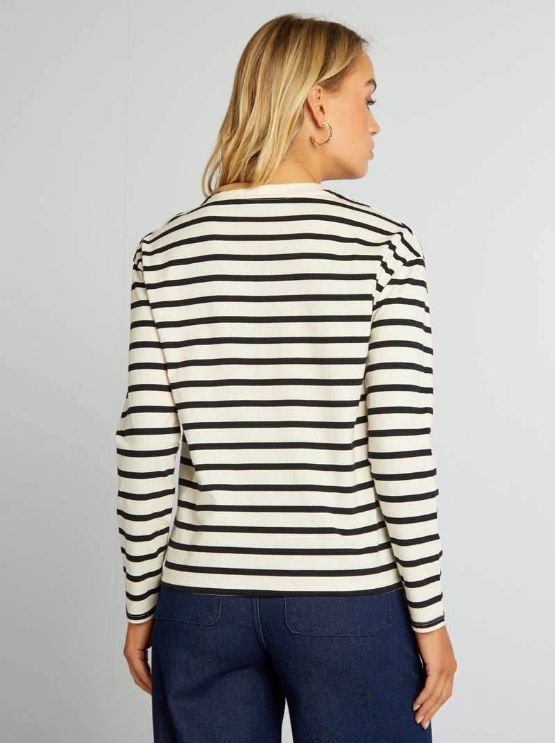 Camiseta de manga larga oversize BLANCO - Kiabi