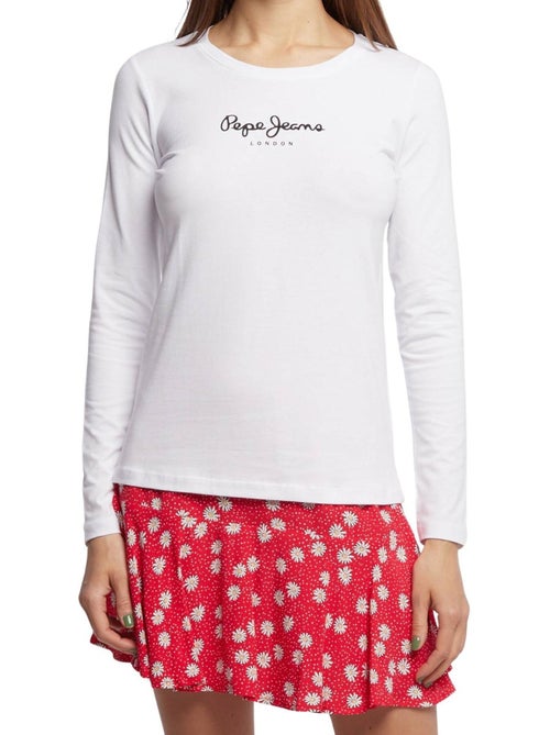 Camiseta de manga larga para mujer - pepe jeans - Kiabi Camiseta de manga larga para mujer - pepe jeans - Kiabi