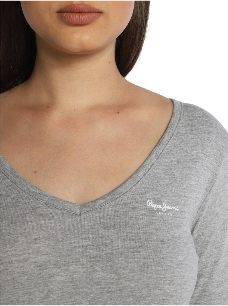 Camiseta de manga larga para mujer - pepe jeans Gris - Kiabi