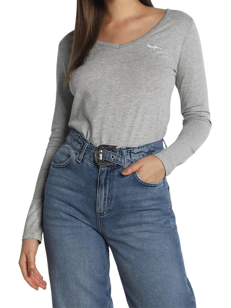 Camiseta de manga larga para mujer - pepe jeans Gris - Kiabi