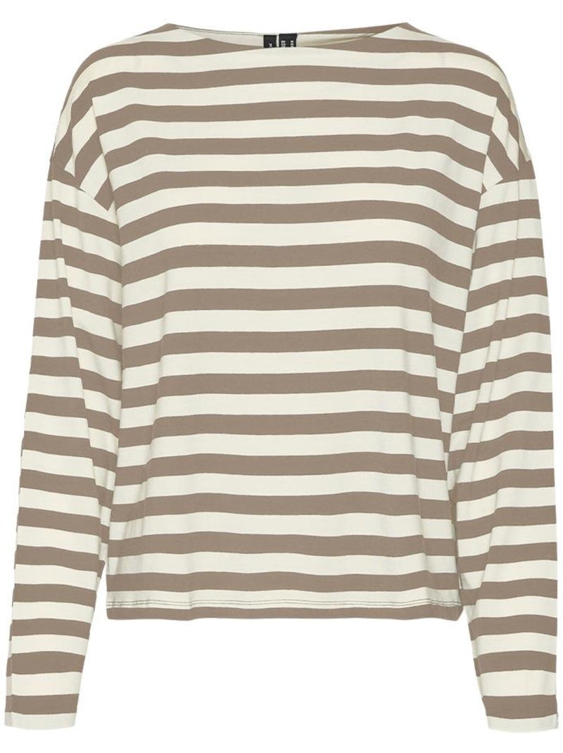Camiseta de Manga Larga para Mujer Vero Moda Marrón capuchino - Kiabi