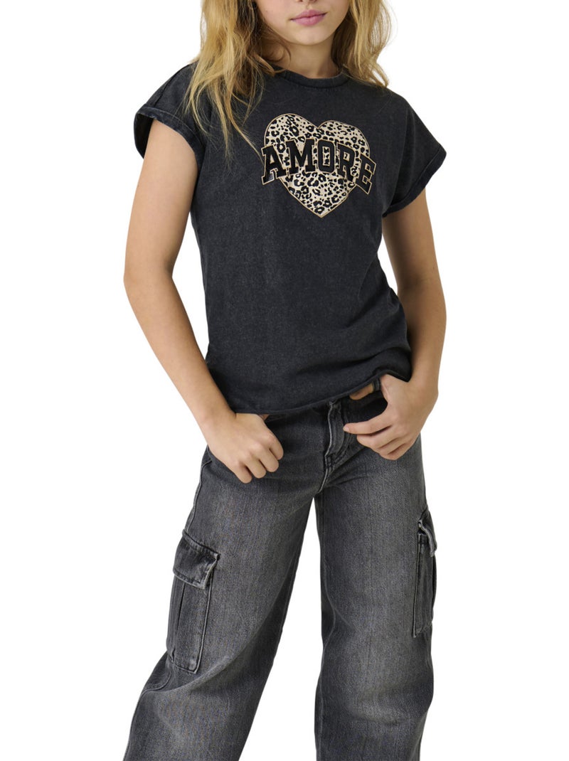 Camiseta de Manga Larga para Niña Kids ONLY Negro - Kiabi