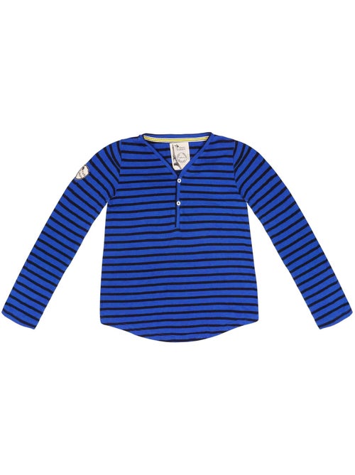 Camiseta de manga larga para niño | Rayas azules | ELVIS - Kiabi