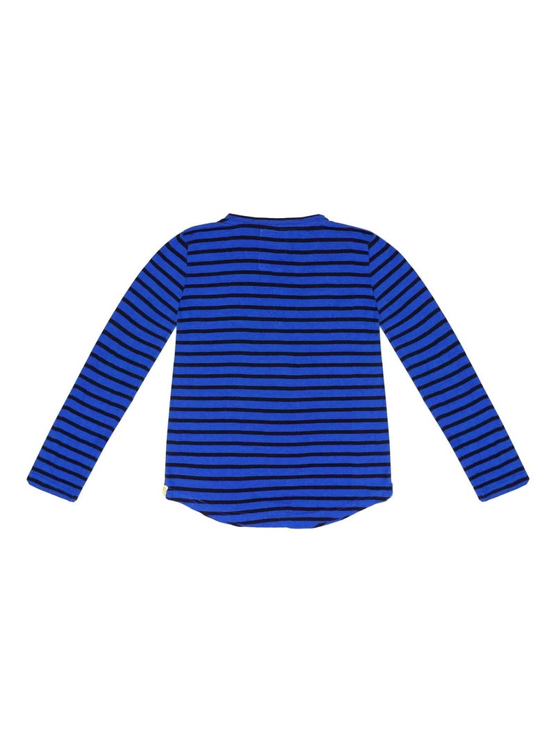 Camiseta de manga larga para niño | Rayas azules | ELVIS Azul Azul marino - Kiabi