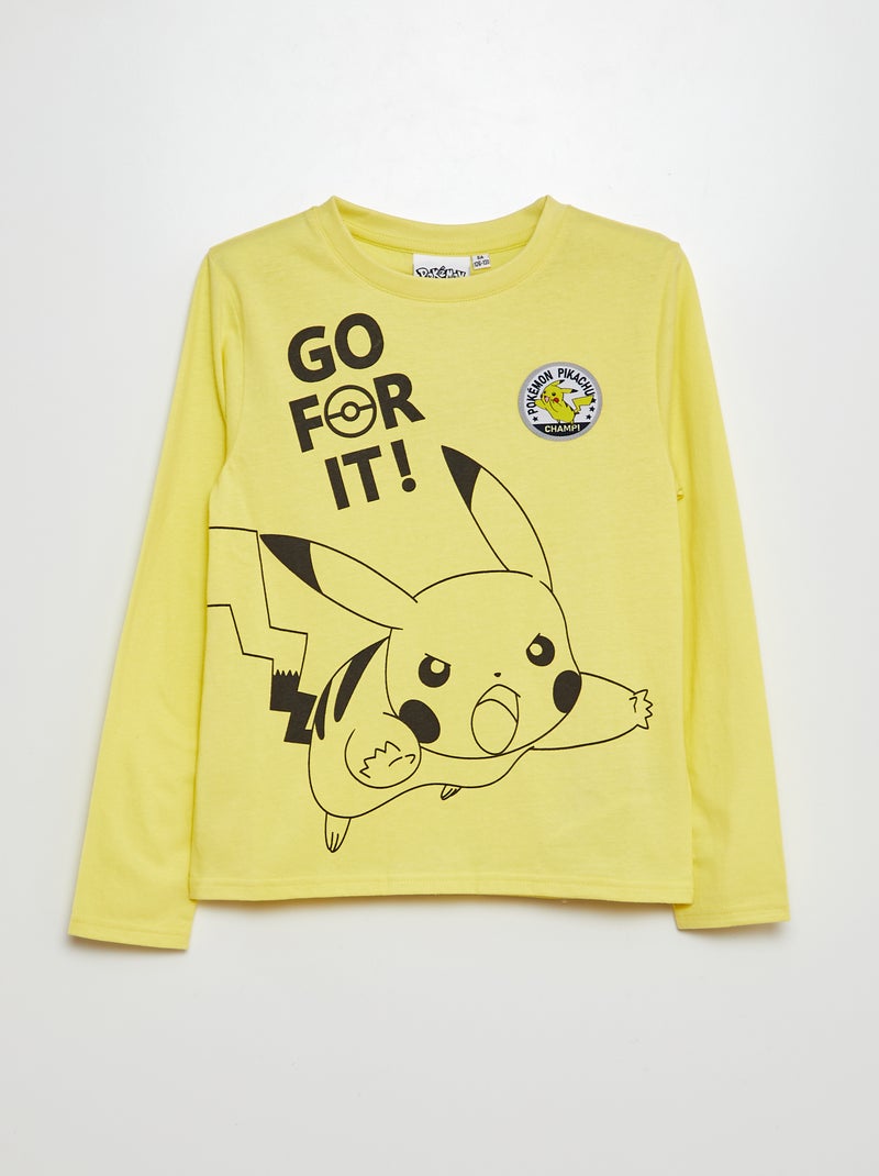 Camiseta de manga larga 'Pokémon' amarillo - Kiabi