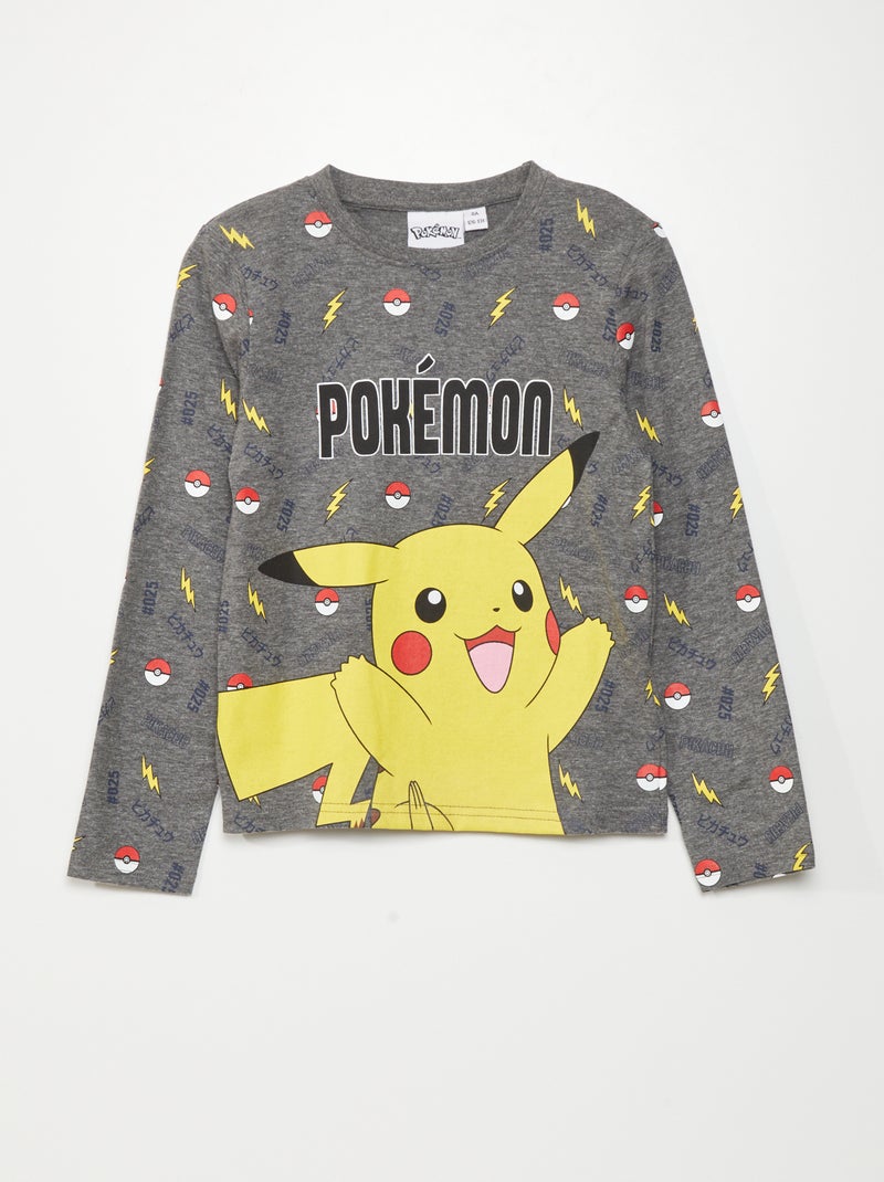 Camiseta de manga larga 'Pokémon' GRIS - Kiabi