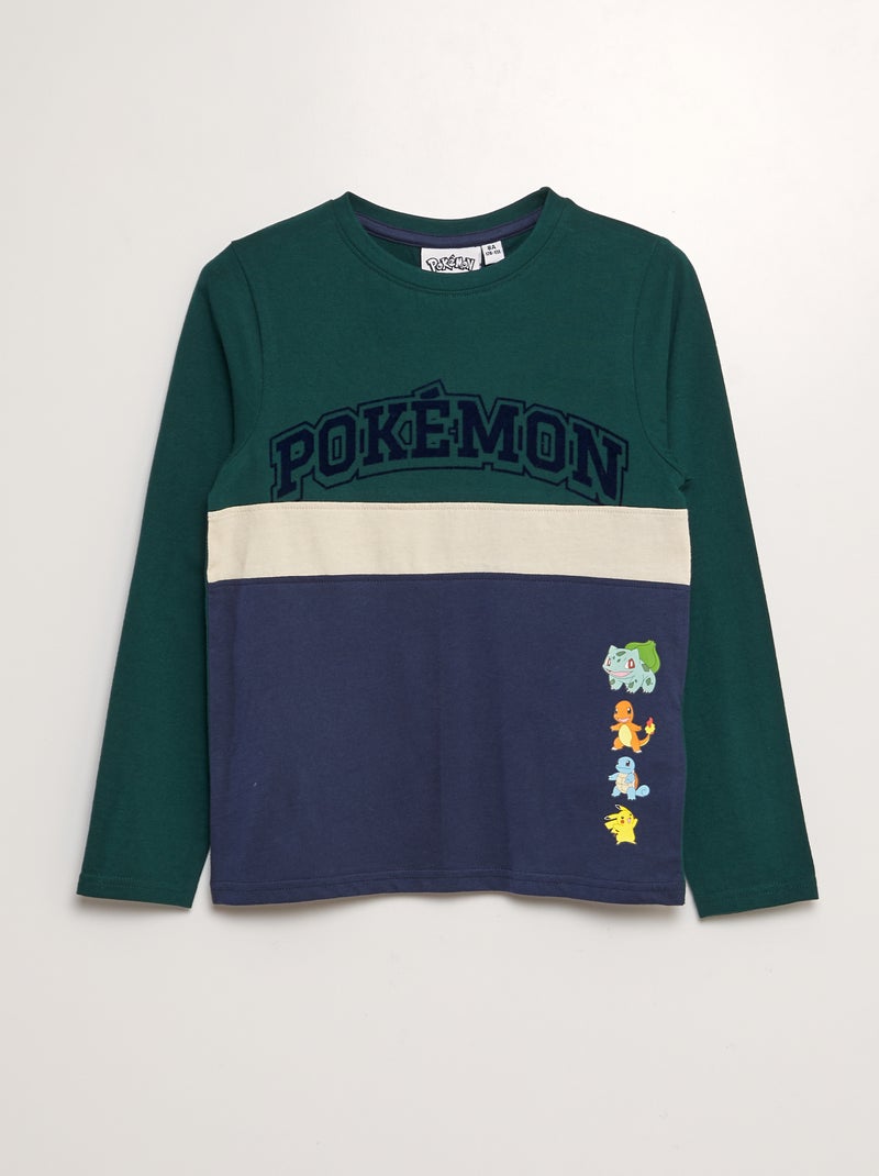 Camiseta de manga larga 'Pokémon' VERDE - Kiabi