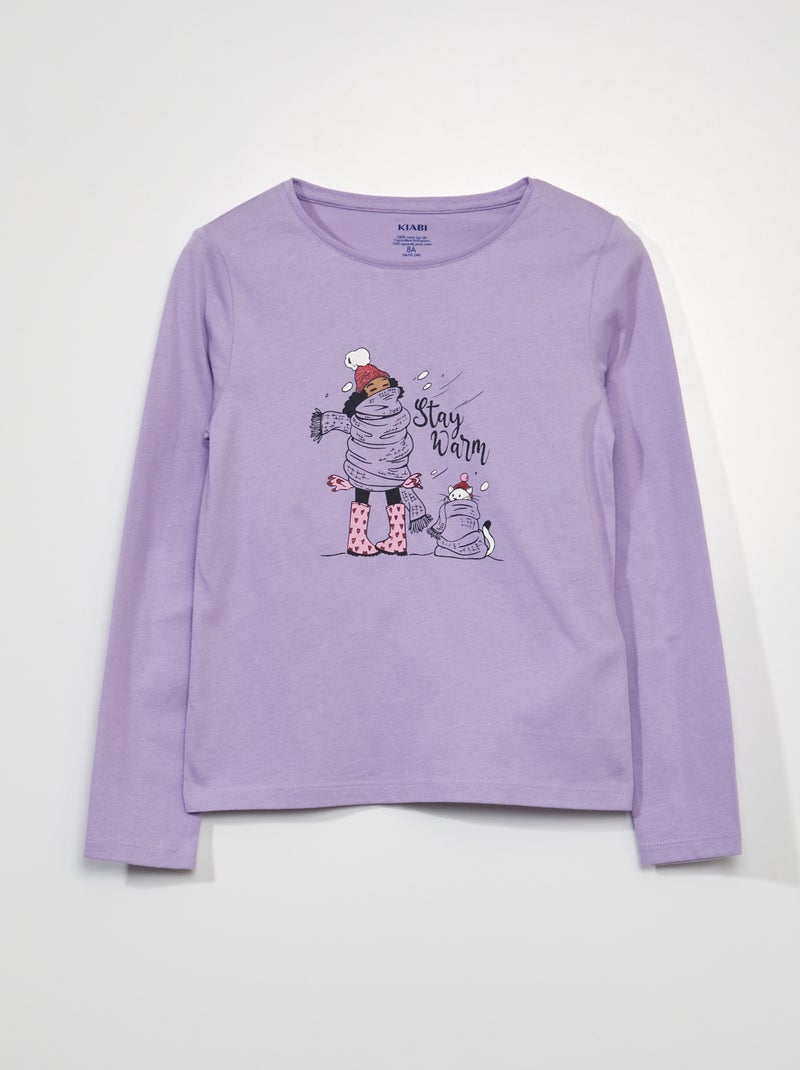 Camiseta de manga larga PURPURA - Kiabi
