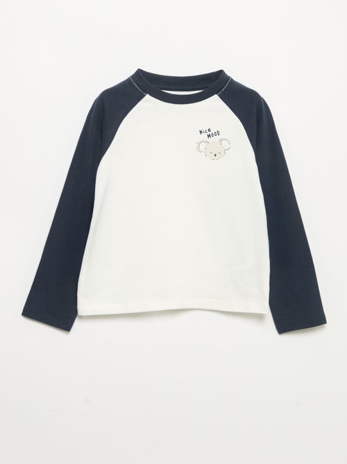 Camiseta de manga larga raglán - Kiabi
