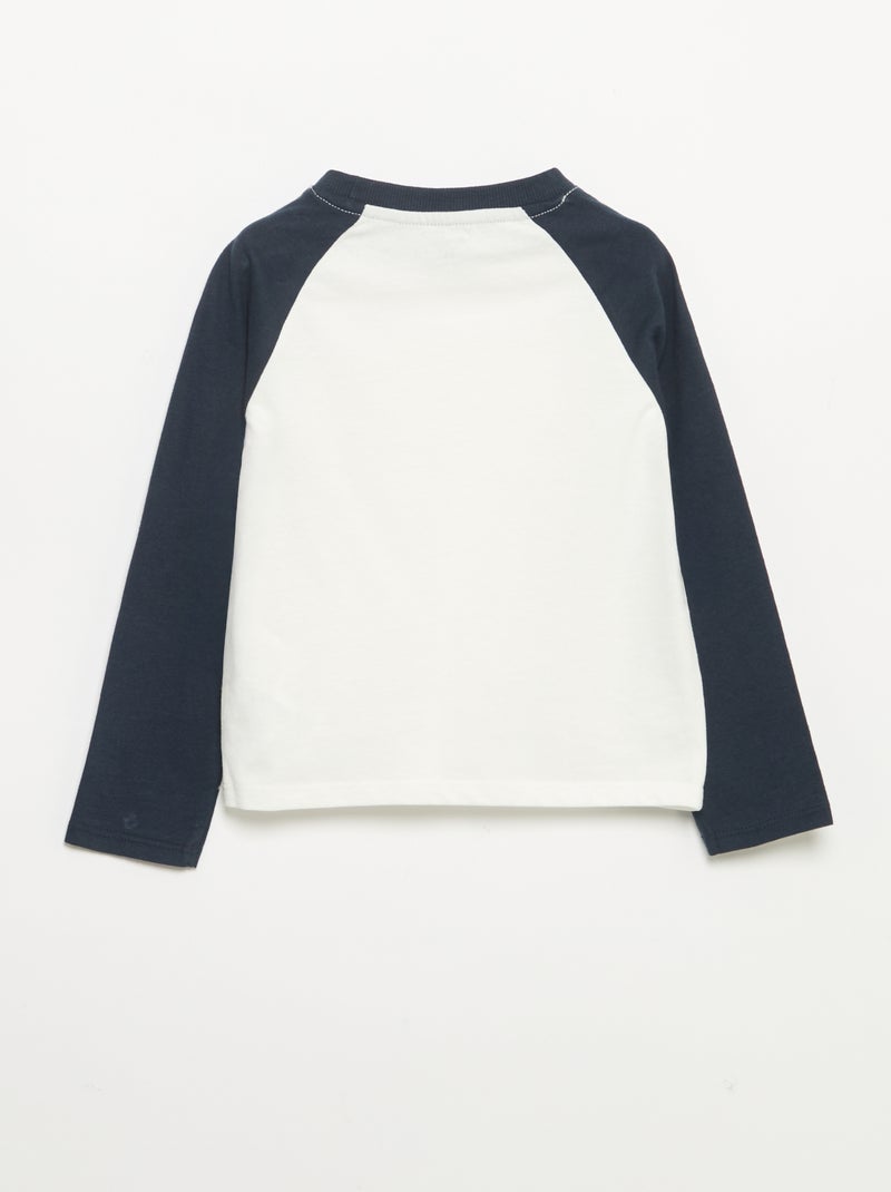 Camiseta de manga larga raglán Azul - Kiabi