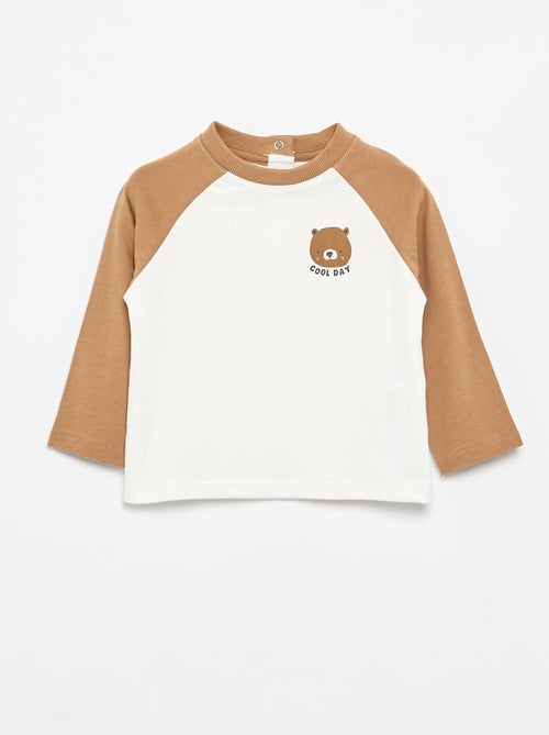 Camiseta de manga larga raglán - Kiabi