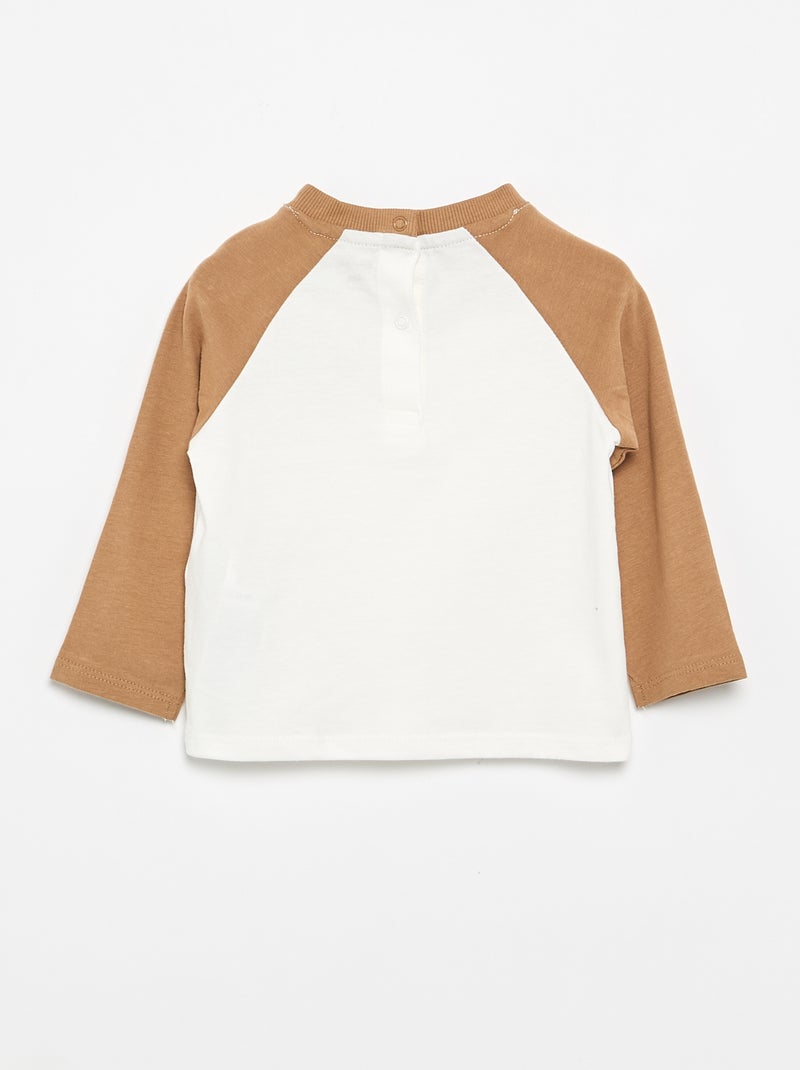 Camiseta de manga larga raglán Marron - Kiabi