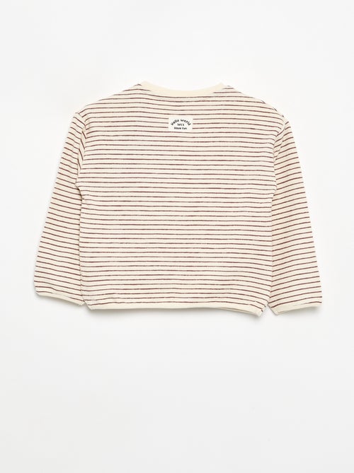 Camiseta de manga larga rayada - Kiabi