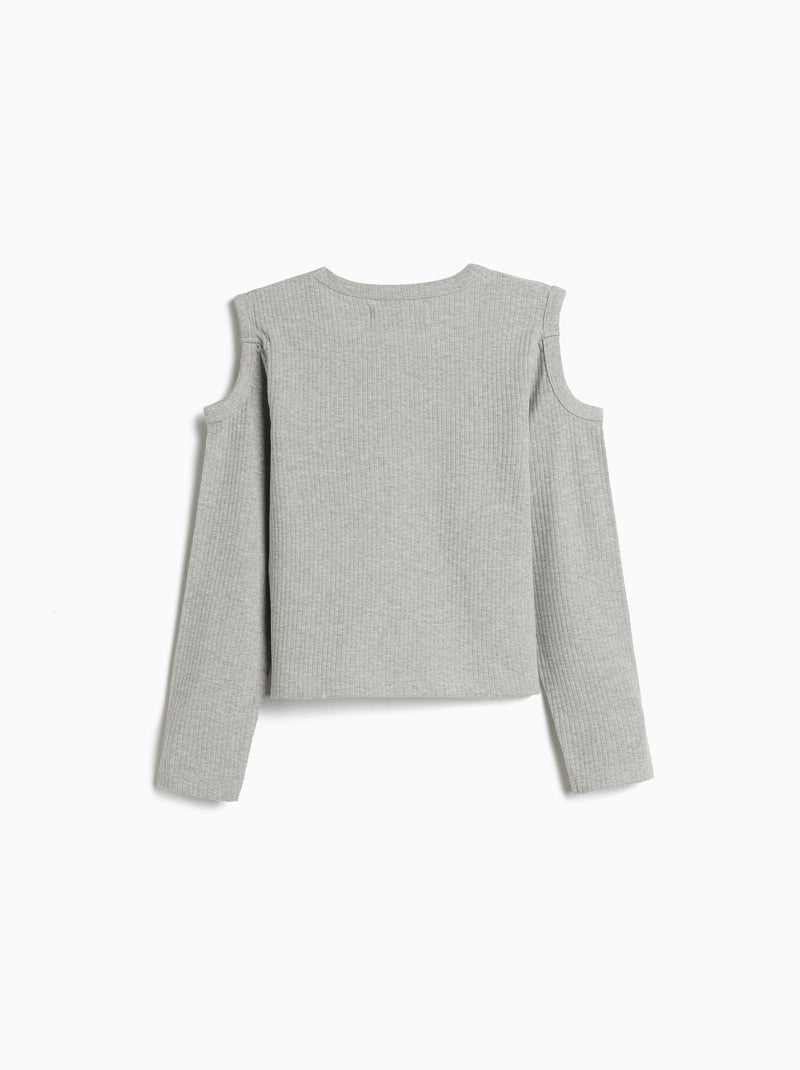 Camiseta de manga larga recortada, MO Fashion Gris - Kiabi