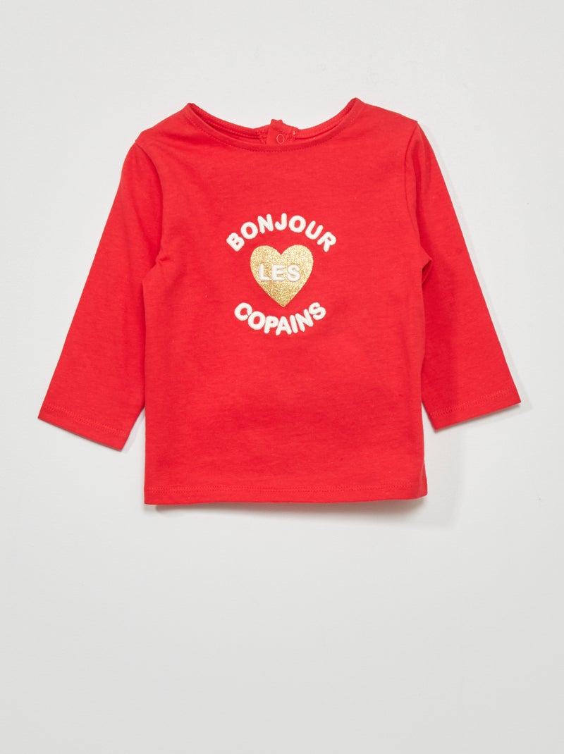 Camiseta de manga larga ROJO - Kiabi
