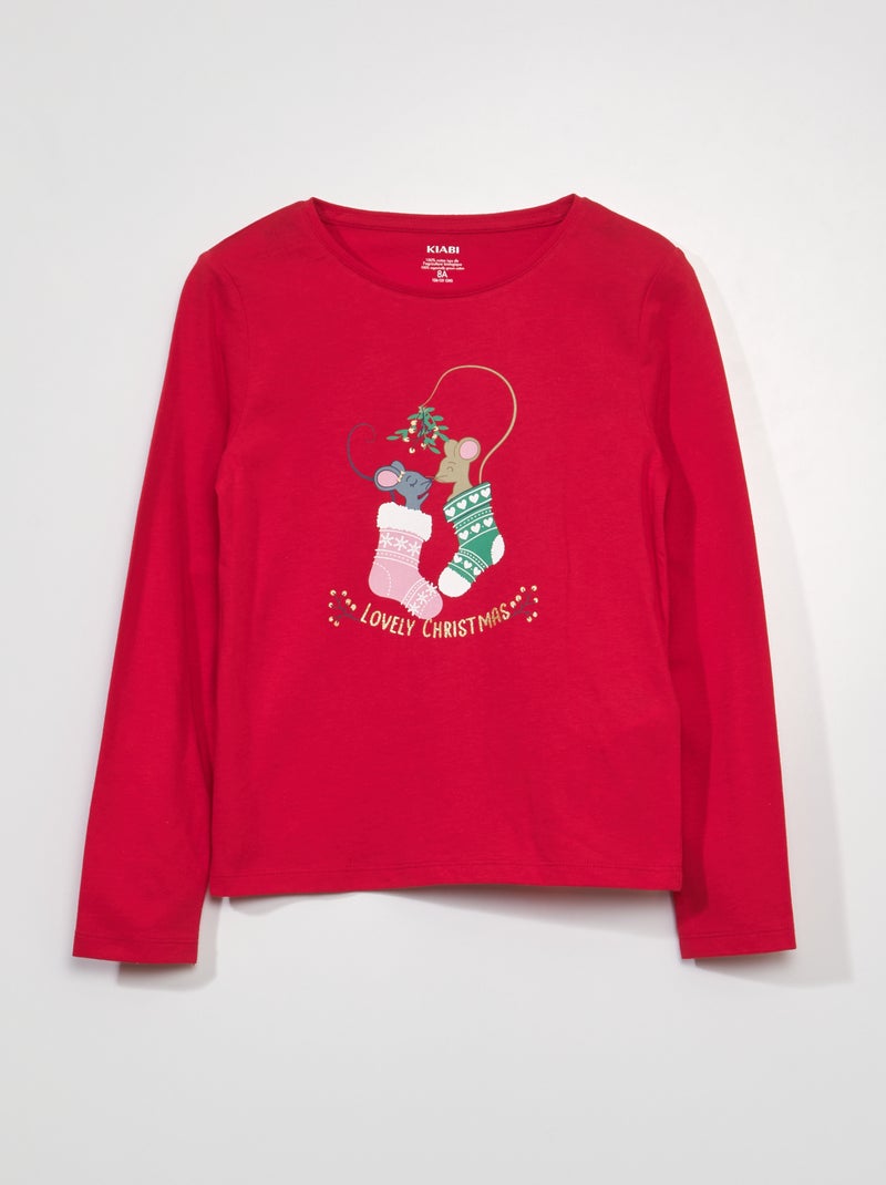 Camiseta de manga larga ROJO - Kiabi