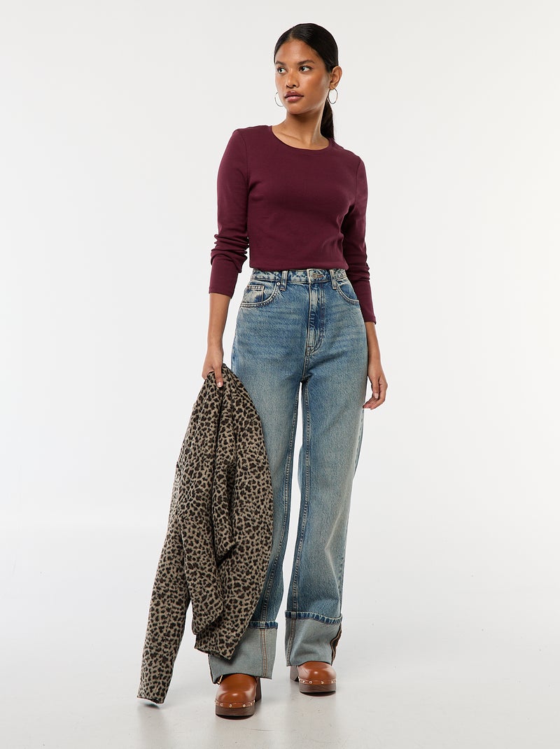 Camiseta de manga larga rojo - Kiabi