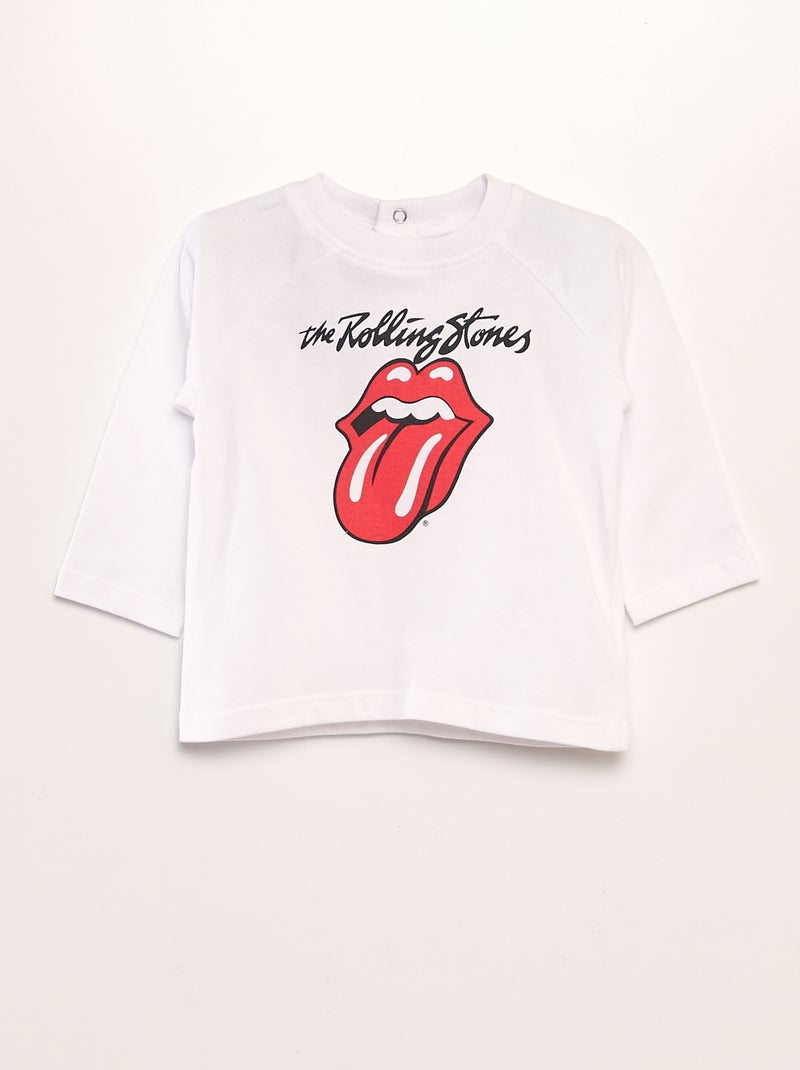 Camiseta de manga larga 'Rolling Stones' BLANCO - Kiabi