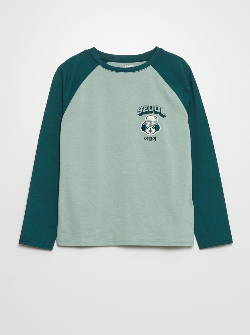 Camiseta de manga larga 'Seúl' VERDE - Kiabi