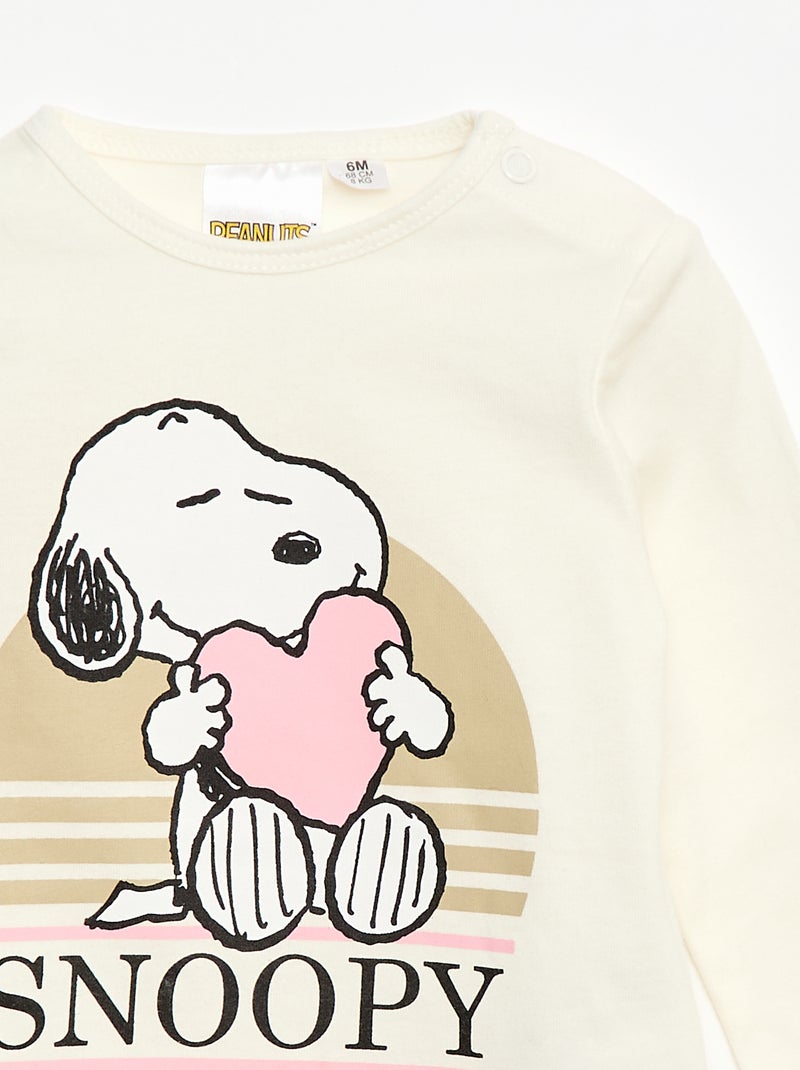Camiseta de manga larga 'Snoopy' Blanco - Kiabi