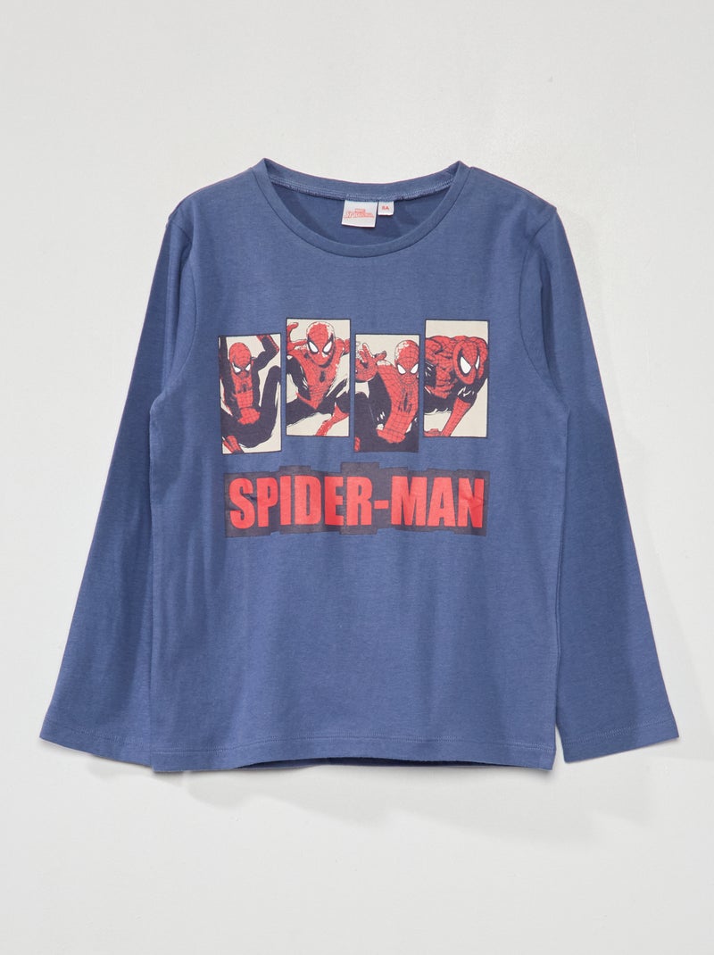 Camiseta de manga larga 'Spider-Man' azul - Kiabi
