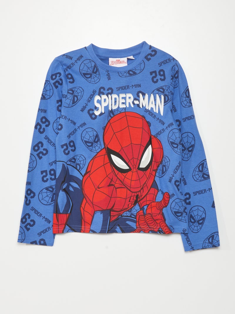 Camiseta de manga larga 'Spider-Man' AZUL - Kiabi