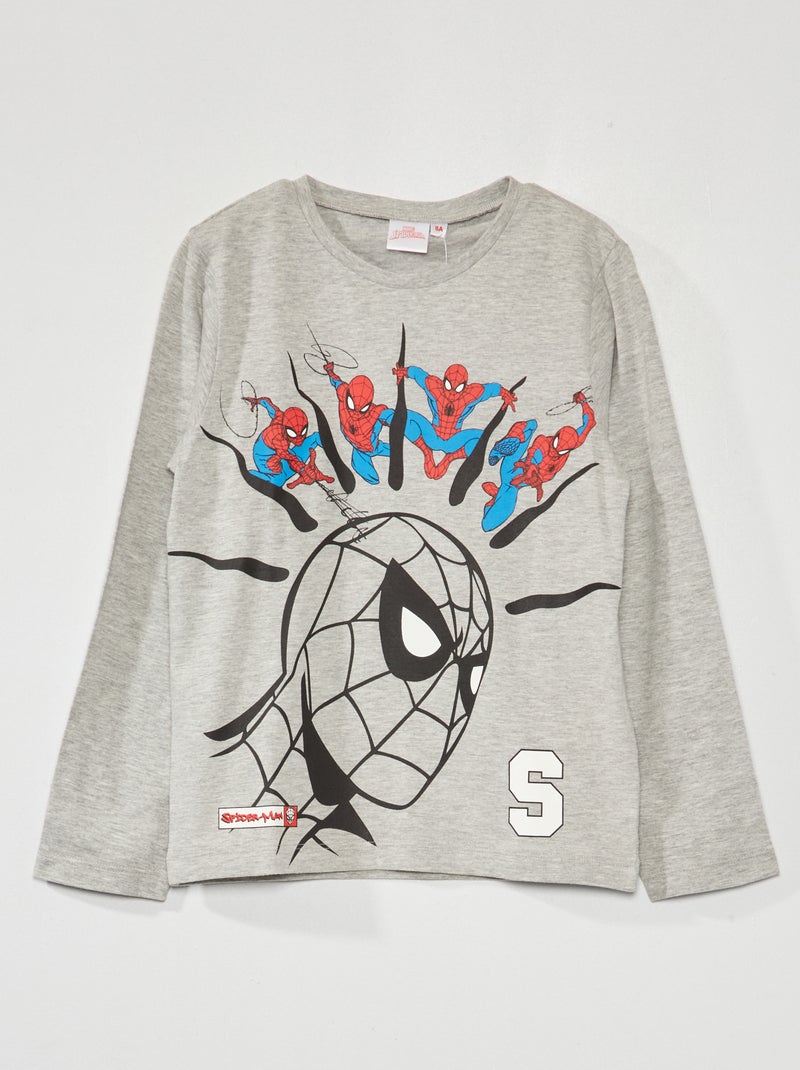 Camiseta de manga larga 'Spider-Man' GRIS - Kiabi