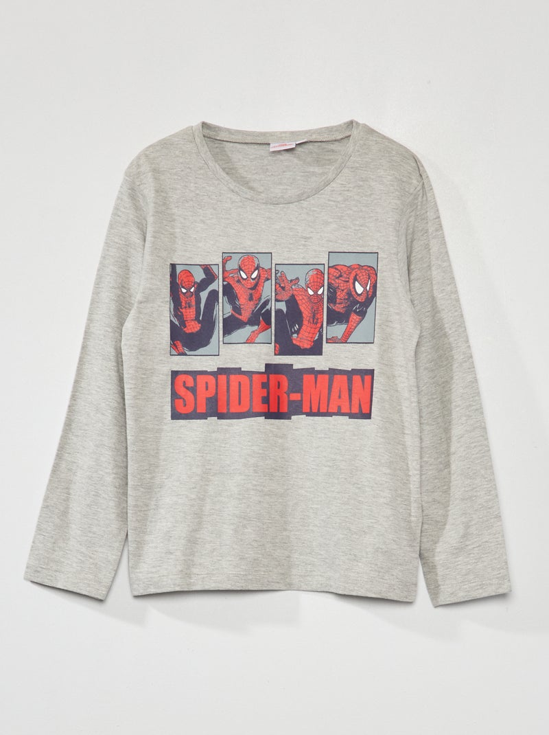 Camiseta de manga larga 'Spider-Man' GRIS - Kiabi