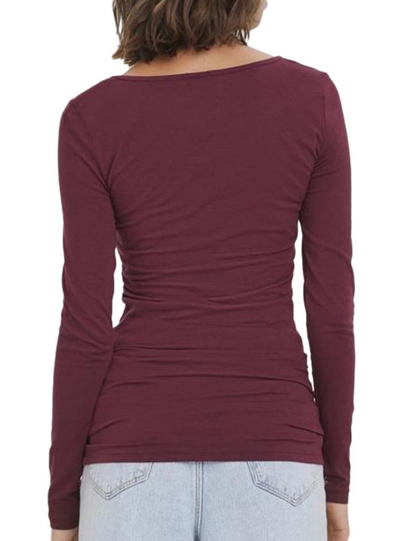 Camiseta de manga larga suave vero moda para mujer Violeta ciruela - Kiabi