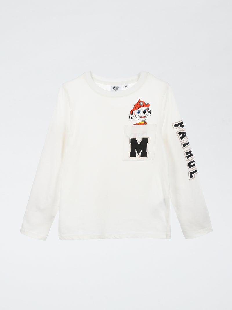 Camiseta de manga larga 'Suncity' 'Patrulla Canina' de algodón Blanco - Kiabi