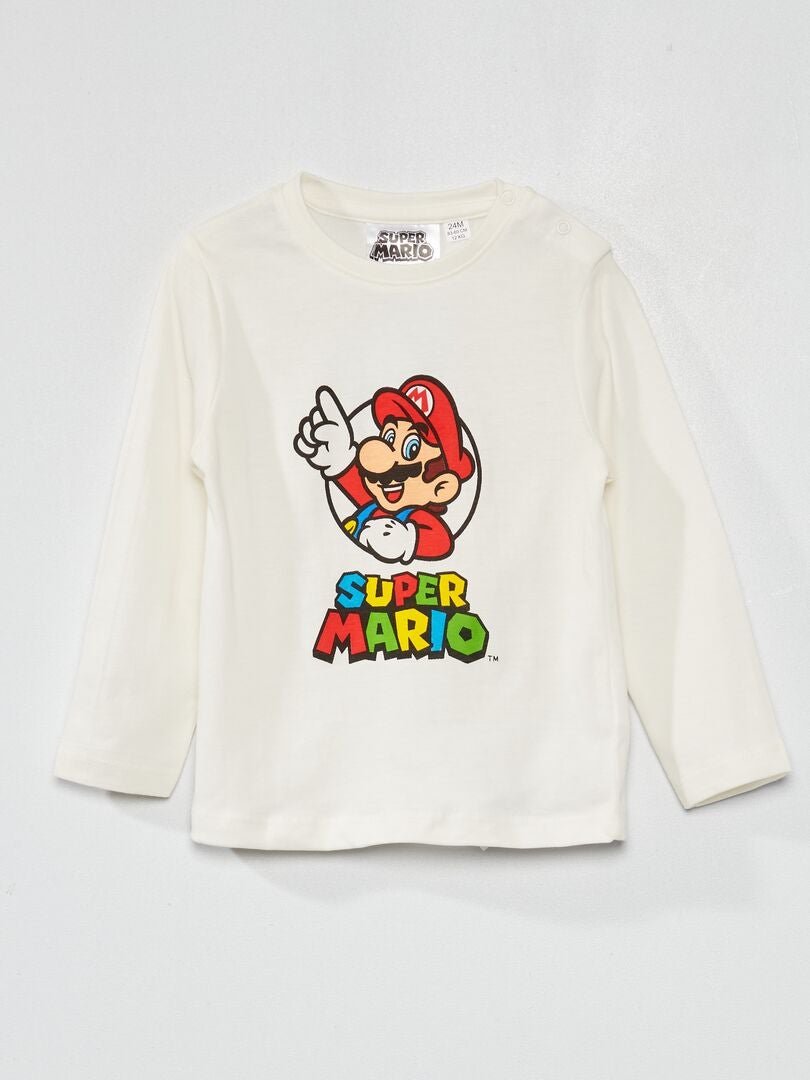 Camiseta de manga larga 'Super Mario' Blanco - Kiabi