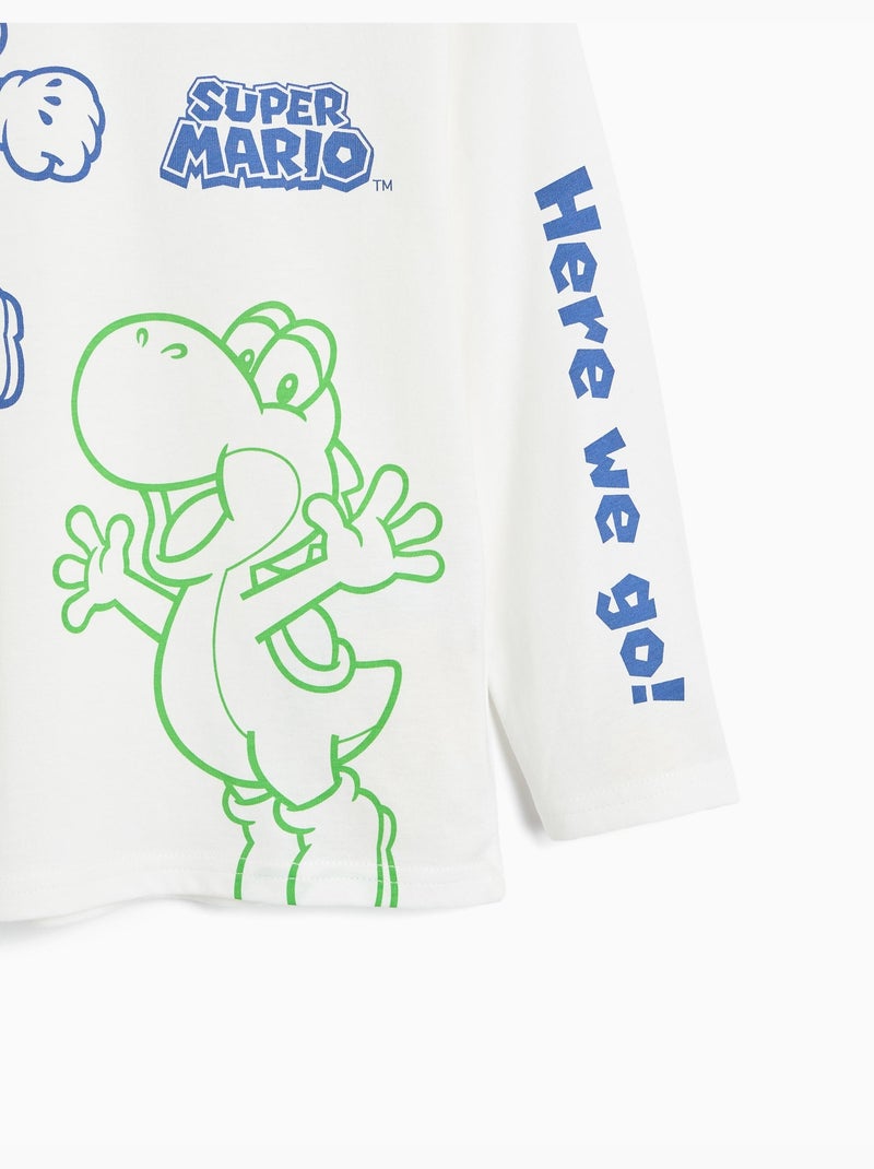 Camiseta de manga larga 'super mario', mo fashion Blanco - Kiabi