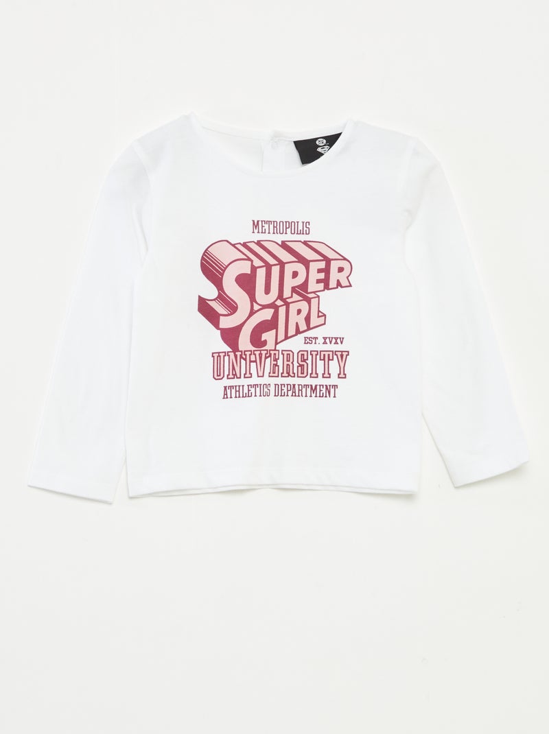 Camiseta de manga larga 'Supergirl' 'DC Comics' Blanco - Kiabi