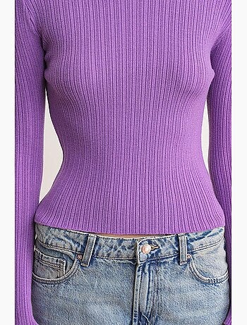 Camiseta de manga larga texturizada canalé suave ajustada mixray