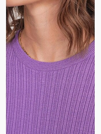 Camiseta de manga larga texturizada canalé suave ajustada mixray