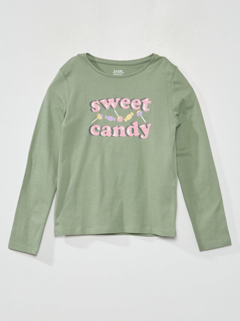 Camiseta de manga larga VERDE - Kiabi