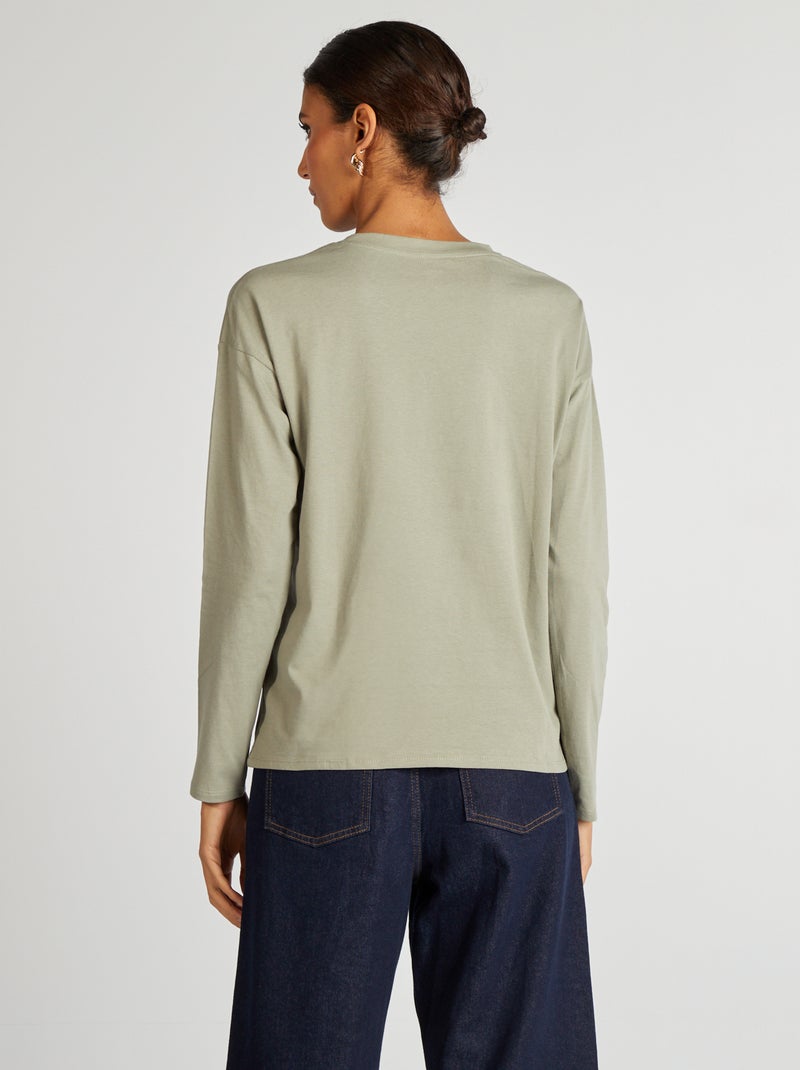 Camiseta de manga larga VERDE - Kiabi