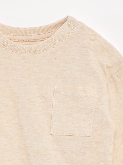 Camiseta de manga larga y bolsillo en el pecho - Kiabi