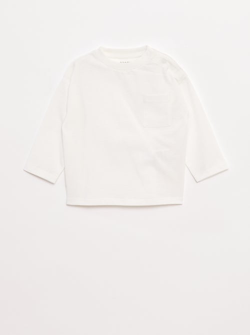 Camiseta de manga larga y bolsillo en el pecho - Kiabi