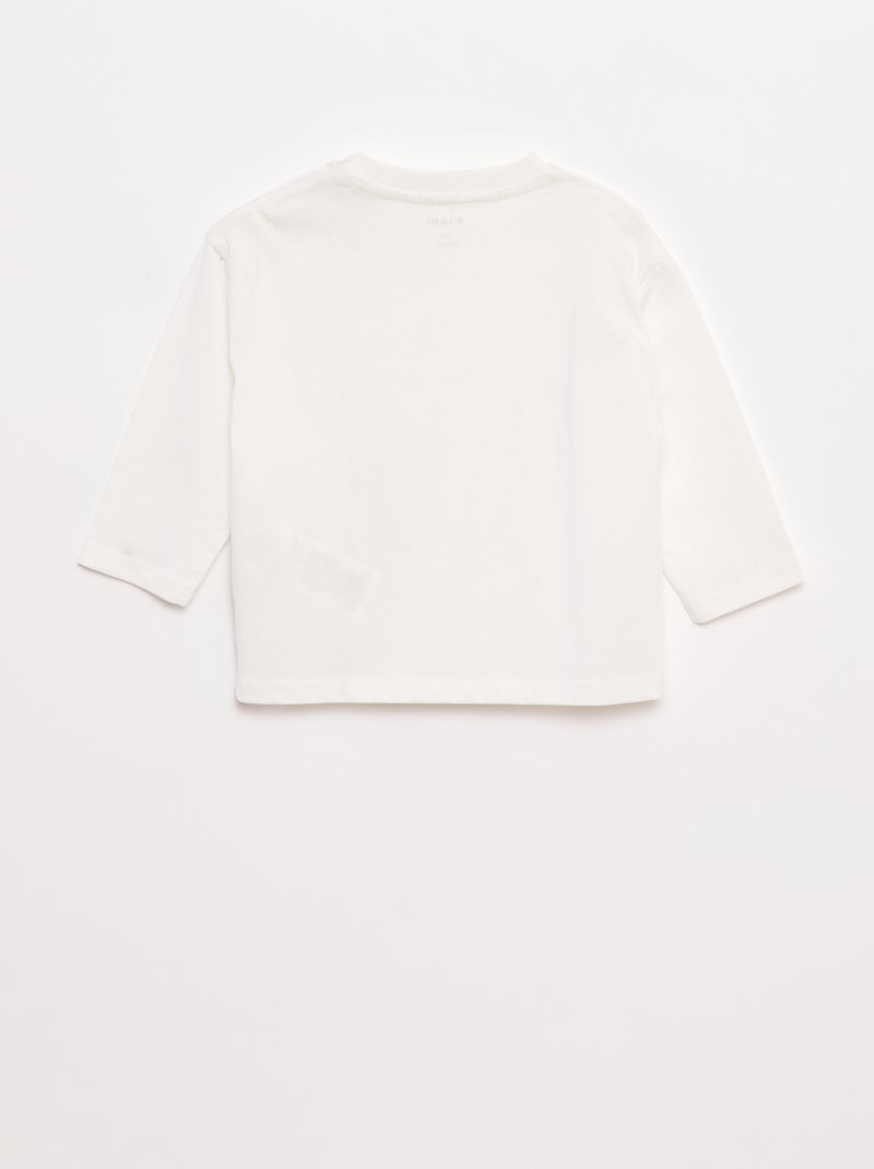 Camiseta de manga larga y bolsillo en el pecho Blanco - Kiabi