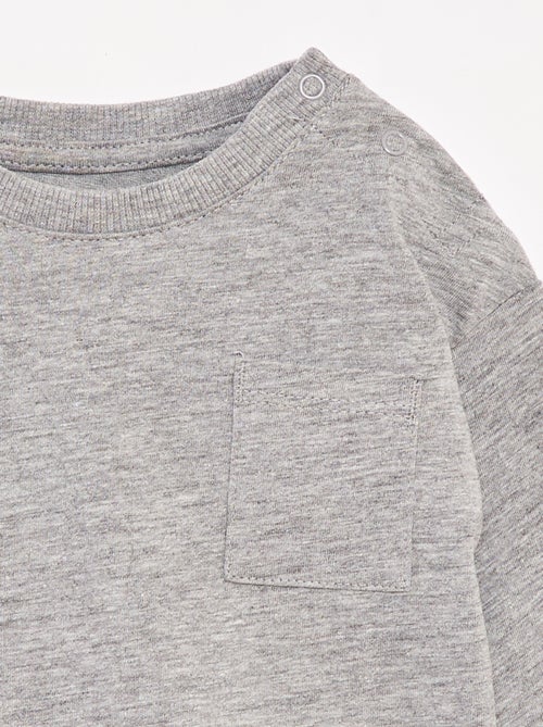 Camiseta de manga larga y bolsillo en el pecho - Kiabi