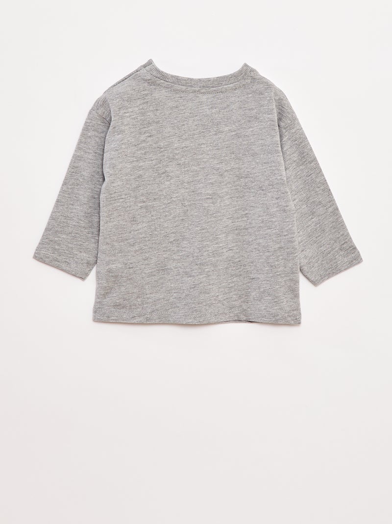 Camiseta de manga larga y bolsillo en el pecho Gris - Kiabi