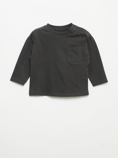 Camiseta de manga larga y bolsillo en el pecho - Kiabi