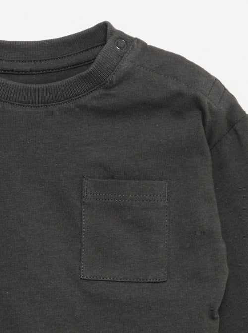 Camiseta de manga larga y bolsillo en el pecho - Kiabi