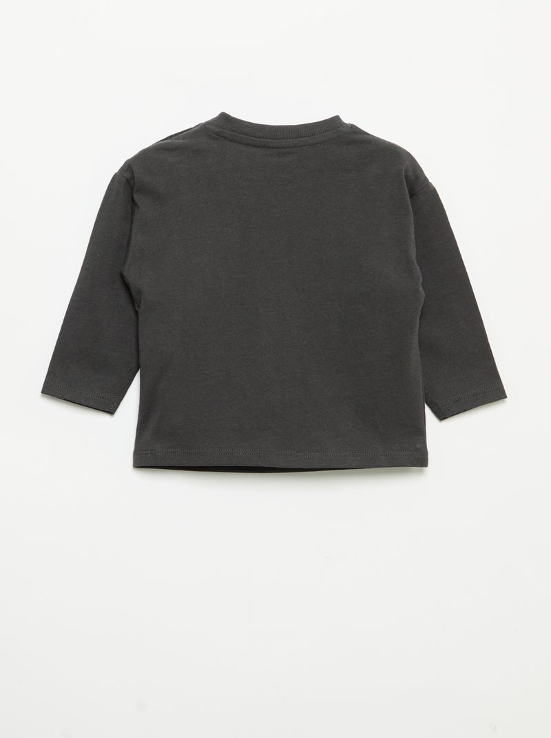 Camiseta de manga larga y bolsillo en el pecho Negro - Kiabi
