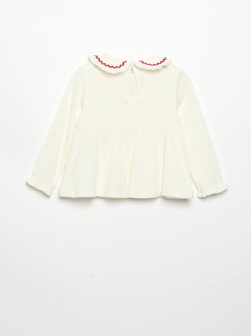 Camiseta de manga larga y cuello Claudine - Kiabi