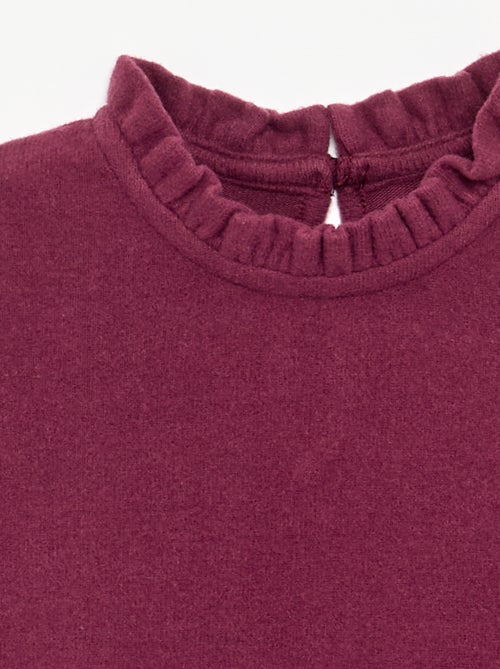 Camiseta de manga larga y cuello con volantes - Kiabi